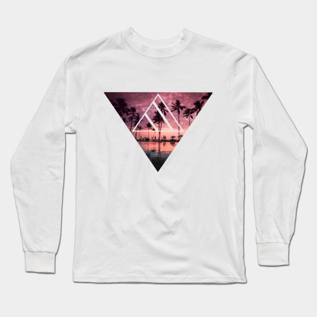 Tropical House Geometric Art Long Sleeve T-Shirt by GeometricPhotos